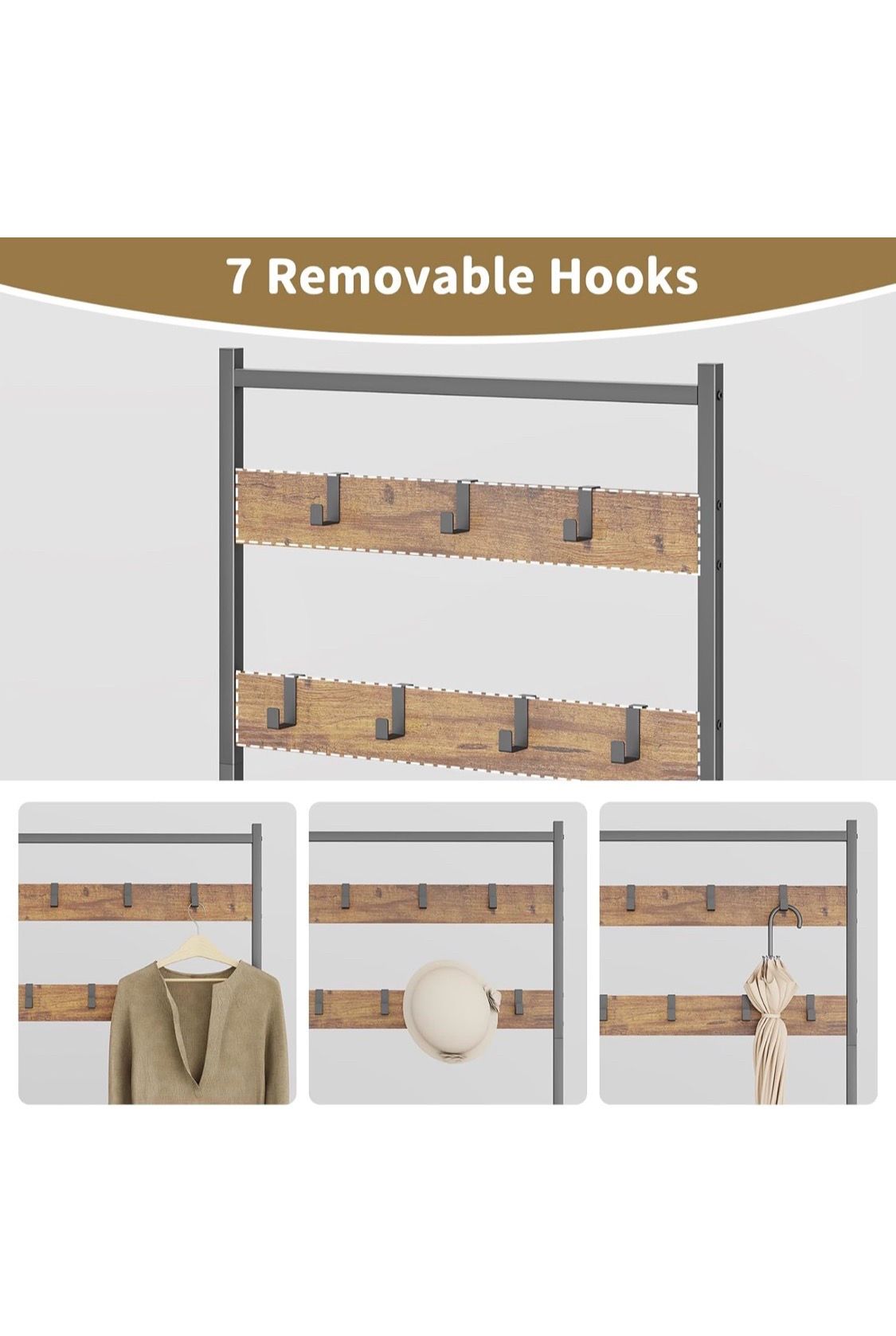 Wood & Metal Hall/Entryway Wall Unit - photo 3