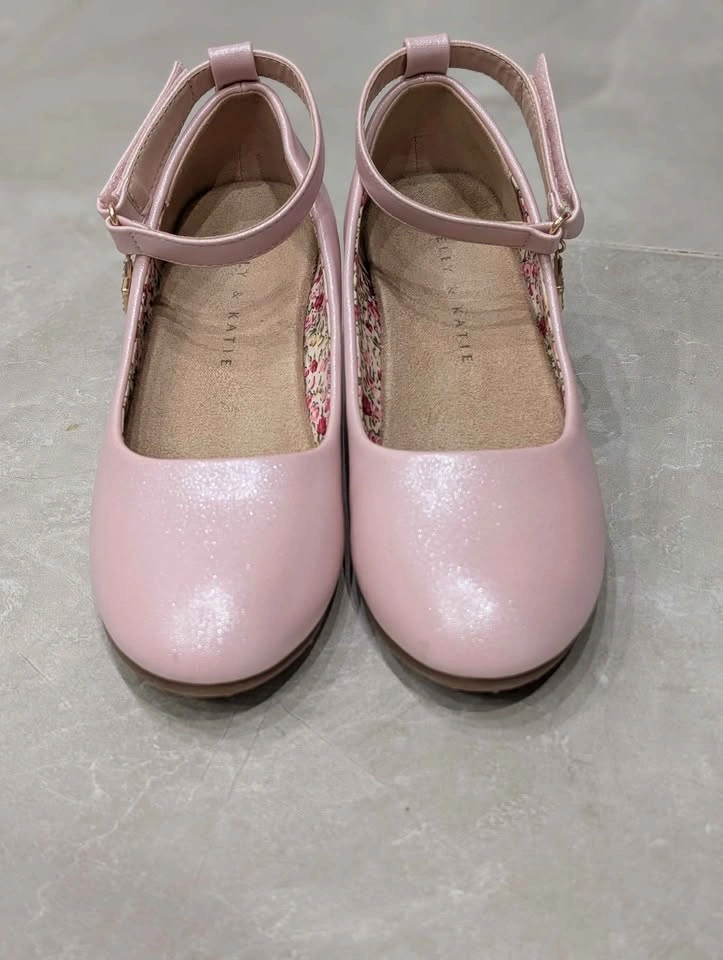 Kelly & Katie Pink Glitter Wedge Shoes Star Charm Size 3 - photo 2