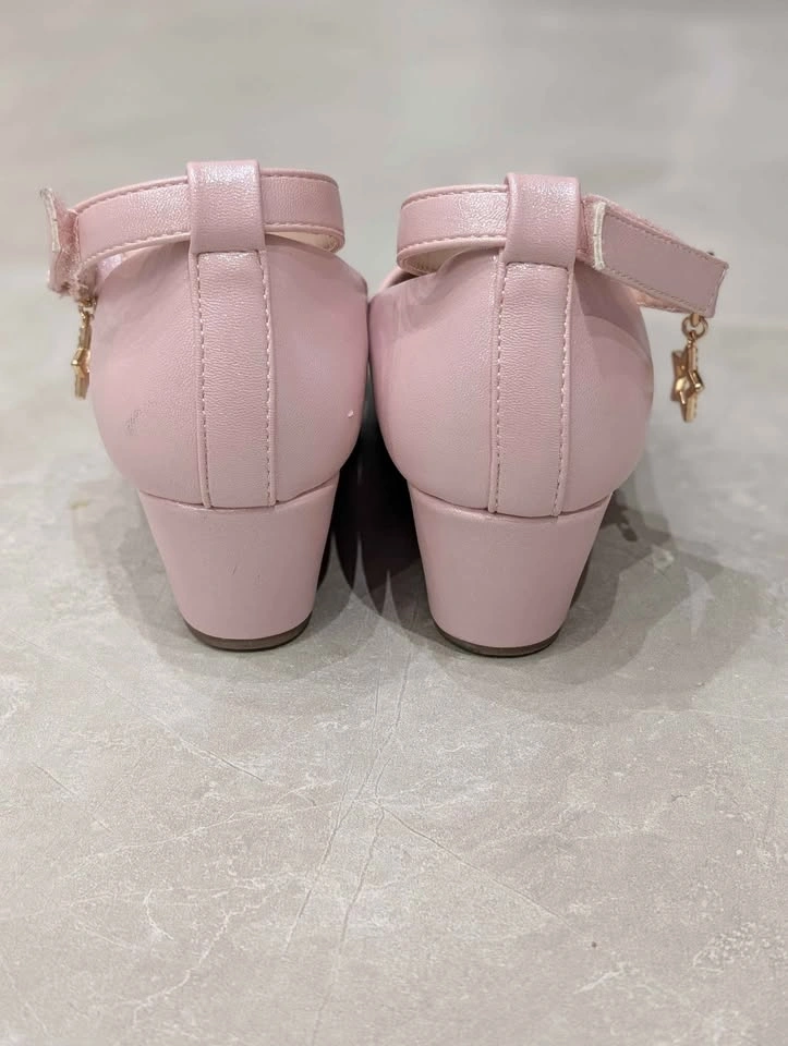Kelly & Katie Pink Glitter Wedge Shoes Star Charm Size 3 - photo 3