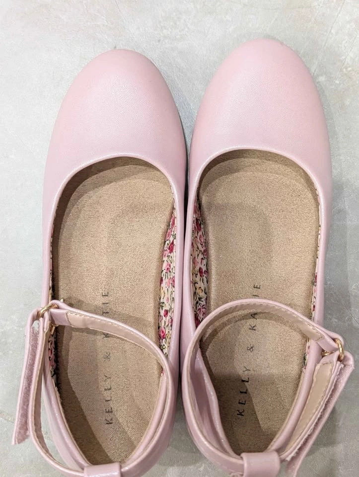 Kelly & Katie Pink Glitter Wedge Shoes Star Charm Size 3 - photo 4
