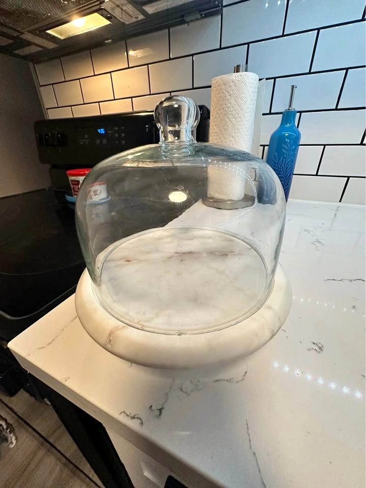Marble Base Glass Cloche