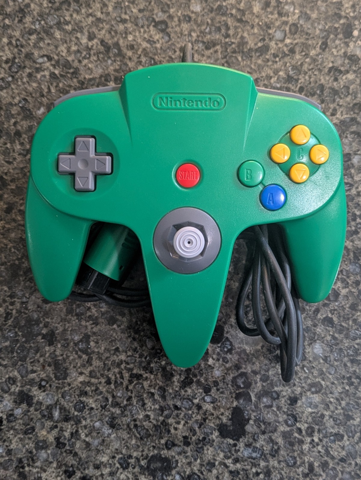 Original Nintendo 64 N64 Controller GREEN WORKING NICE GOOD STIC