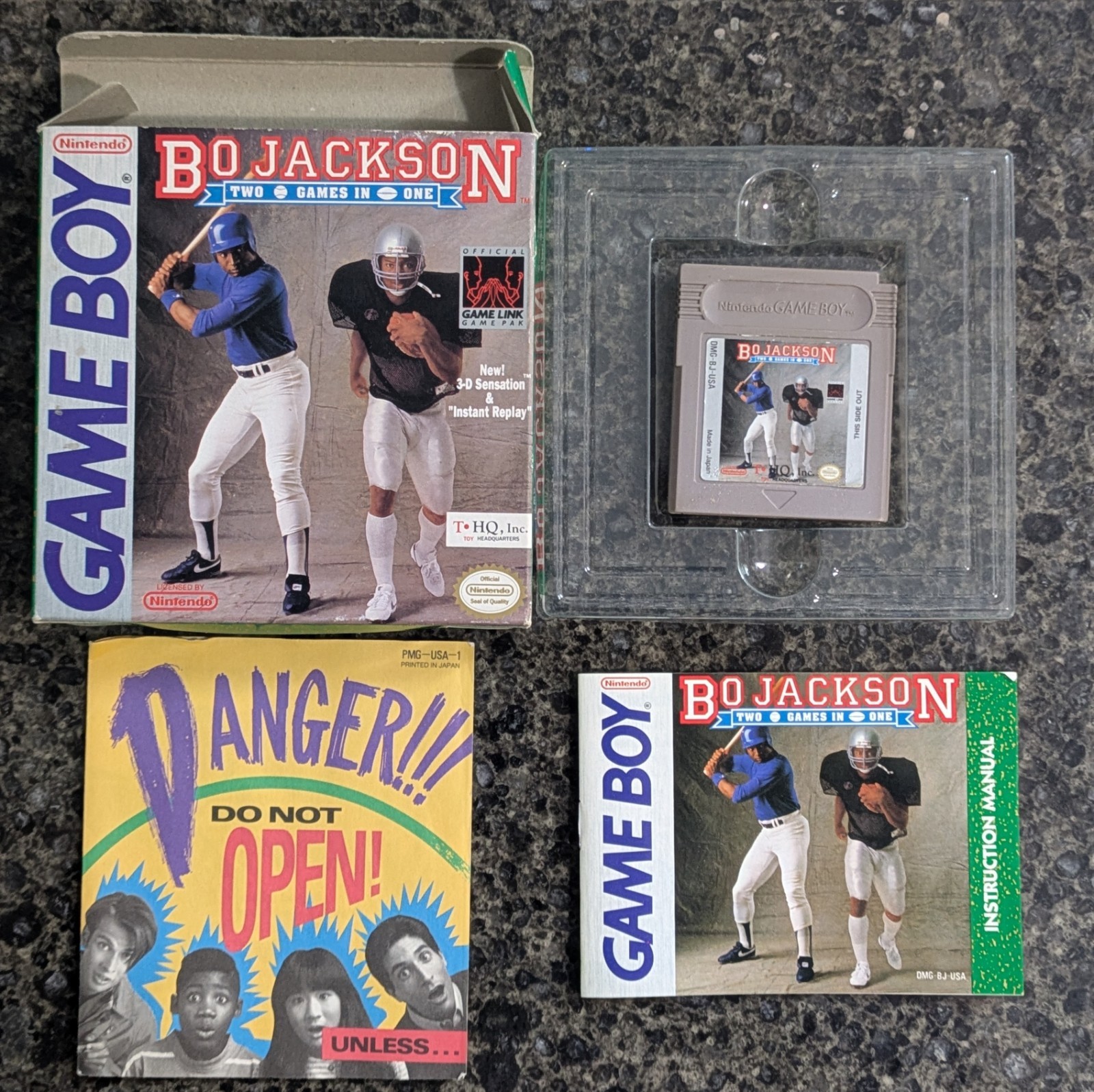 Nintendo Game Boy Bo Jackson Two Games In One 1991 CIB - photo 2