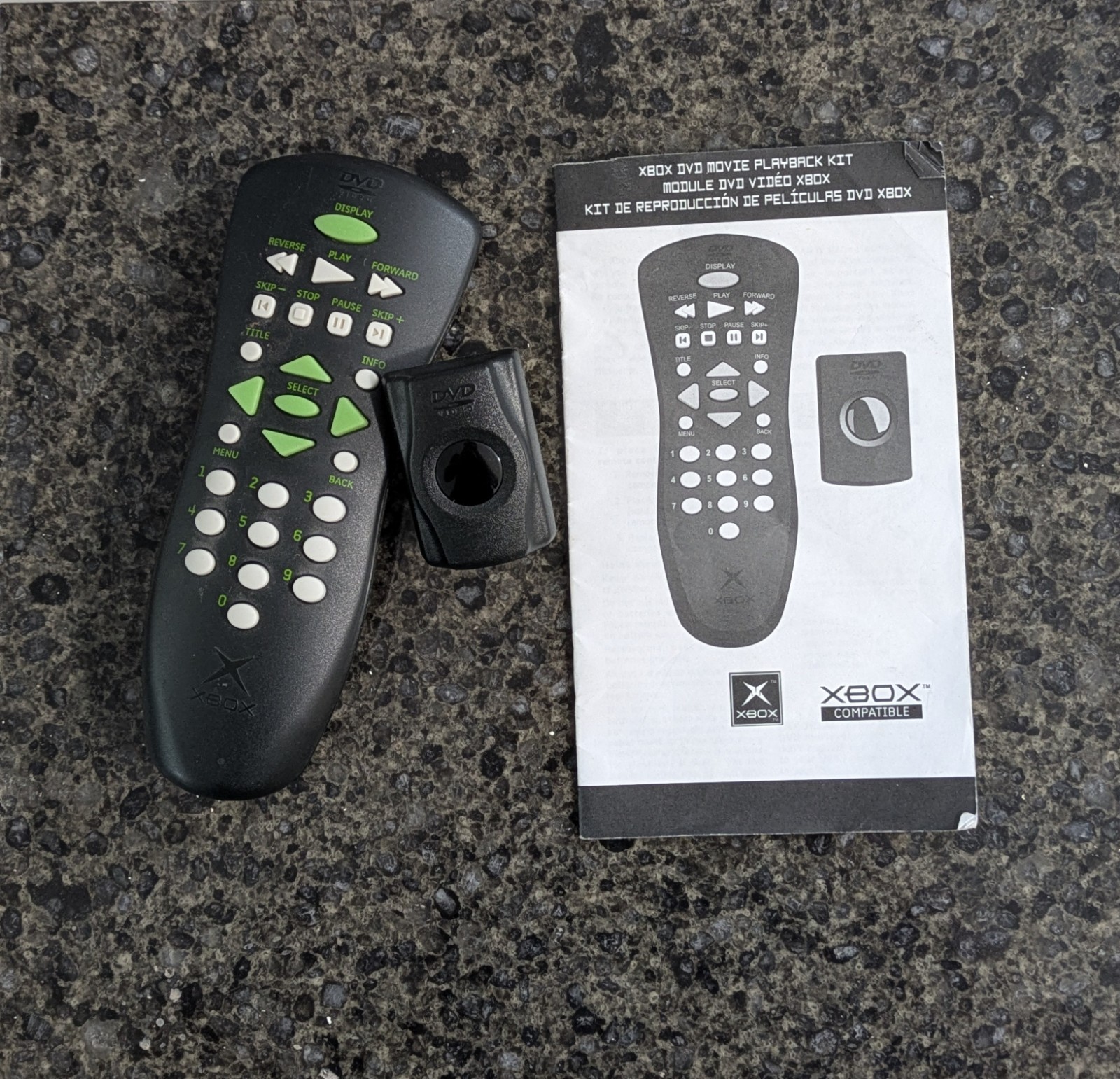 Microsoft OG Xbox DVD Movie Playback Kit Remote w/ Receiver & Ma
