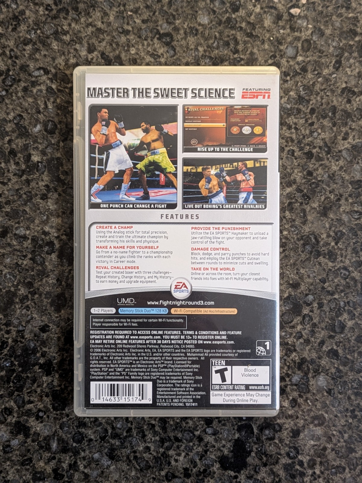 Fight Night: Round 3 (Sony PSP, 2006) Tested No Manual - photo 3
