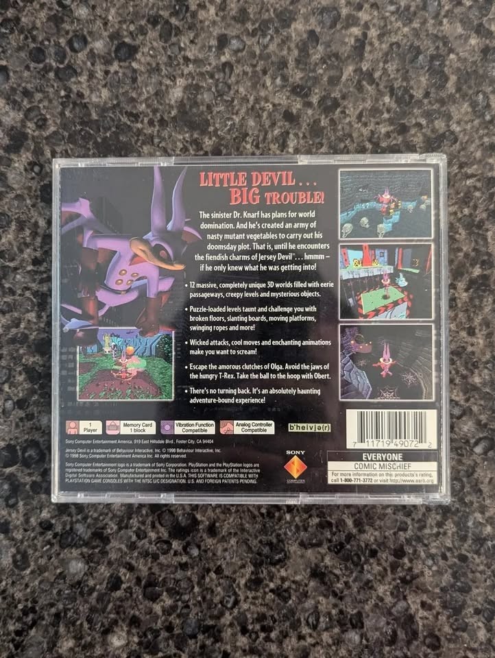 Jersey Devil Sony Ps1 Disc/Case No Manual RARE PlayStation 1 - T - photo 4