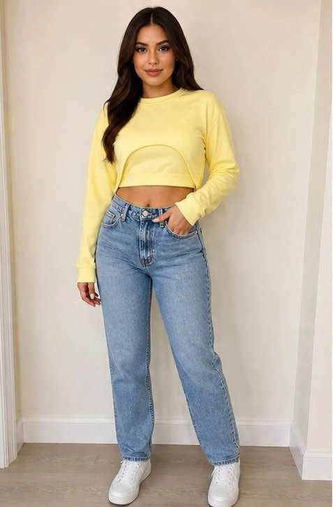 Yellow Layered Crop Top