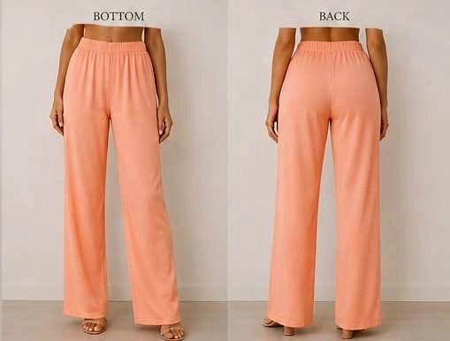 High-Waist Wide Leg Pants – Peach