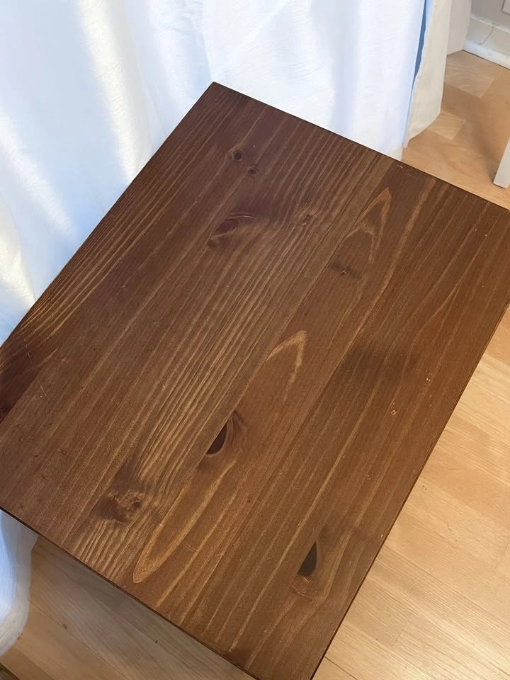 Mid Century Modern Solid Wood Nightstand in Walnut Finish - photo 4