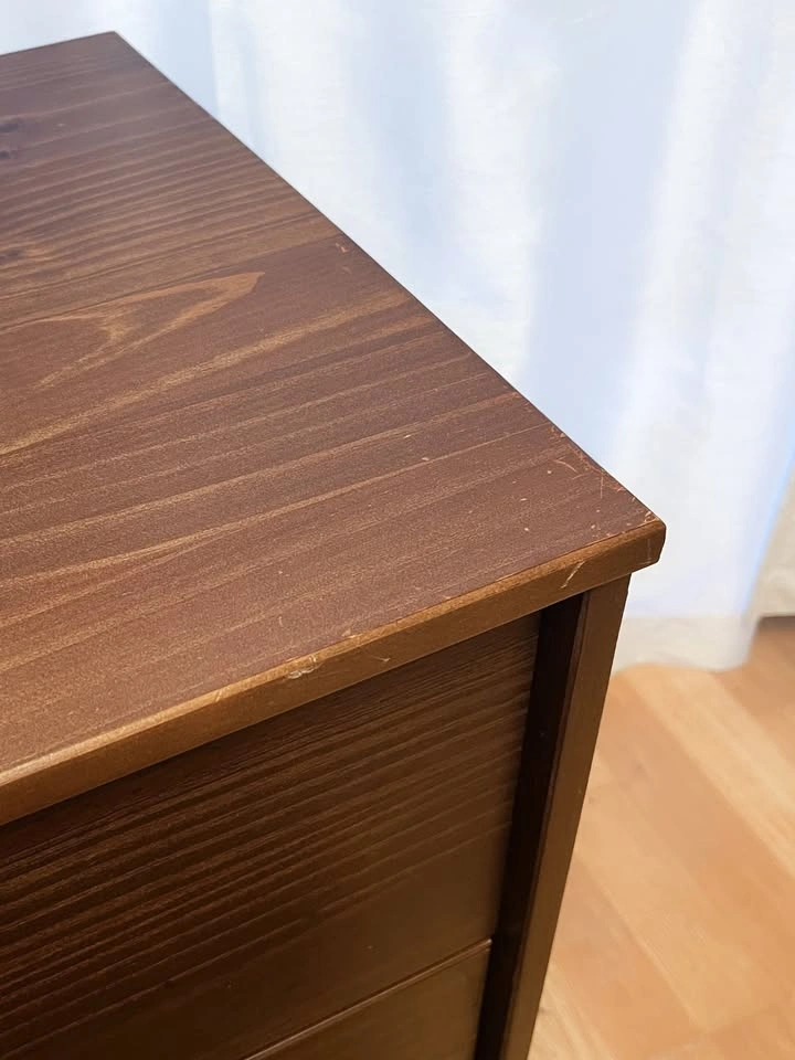 Mid Century Modern Solid Wood Nightstand in Walnut Finish - photo 5