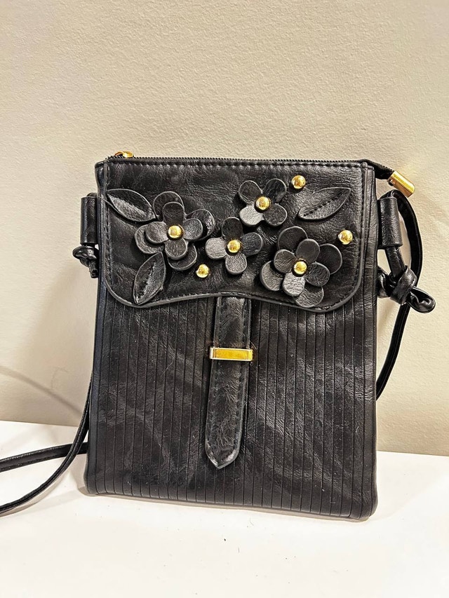 Black Floral Crossbody Bag