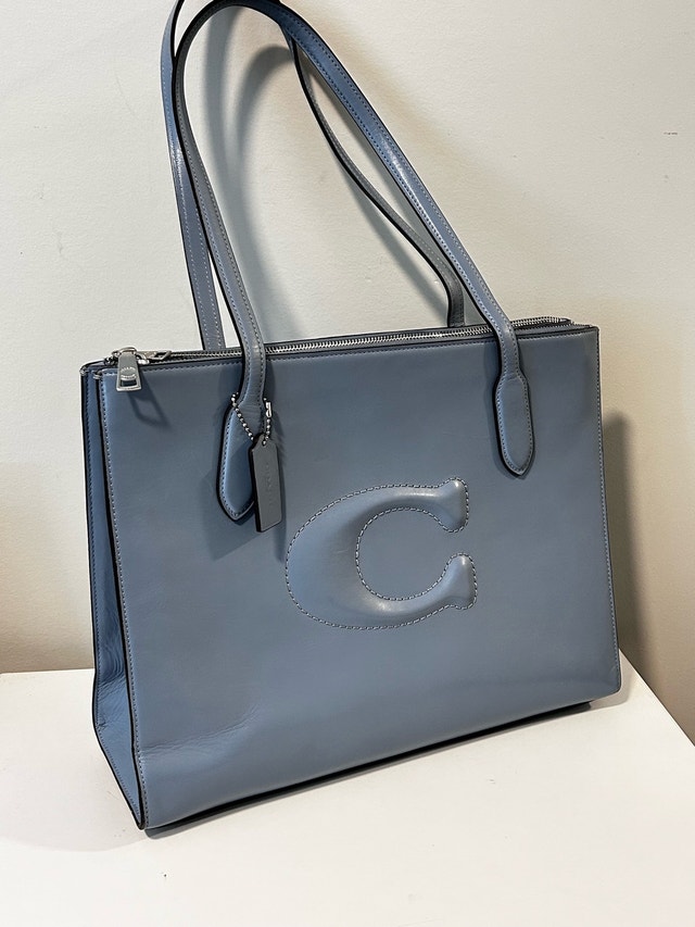 COACH Nina Tote Shoulder Bag Light blue CR096