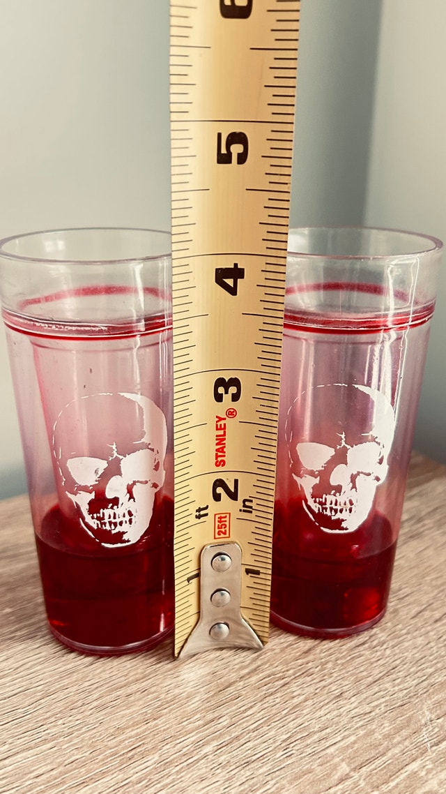 Set of 2 Skull Design Double Wall Plastic Shot Glasses - photo 2