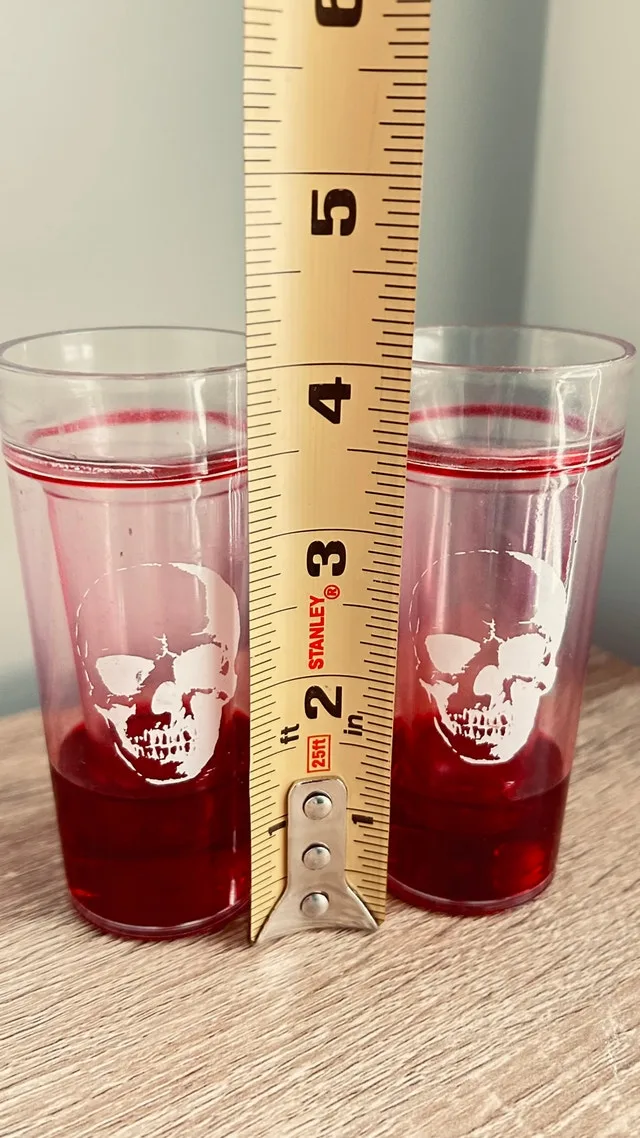 Set of 2 Skull Design Double Wall Plastic Shot Glasses - photo 2