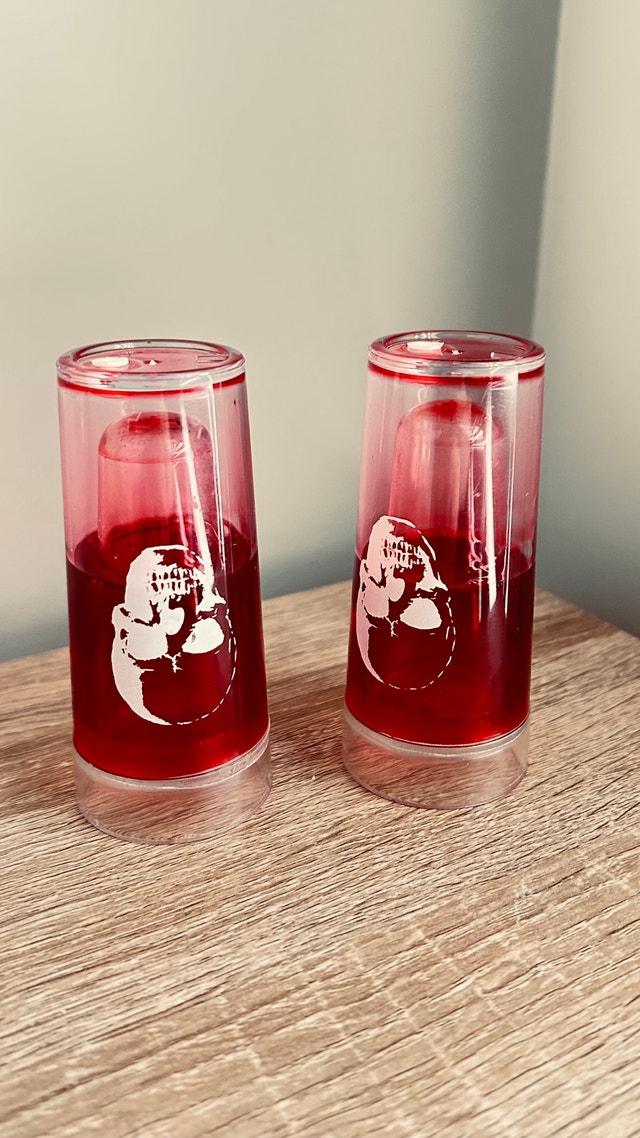 Set of 2 Skull Design Double Wall Plastic Shot Glasses - photo 3