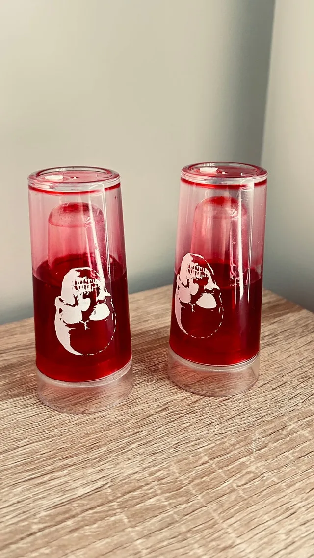 Set of 2 Skull Design Double Wall Plastic Shot Glasses - photo 3