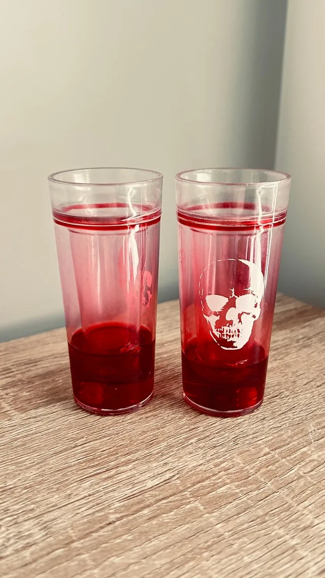 Set of 2 Skull Design Double Wall Plastic Shot Glasses - photo 4