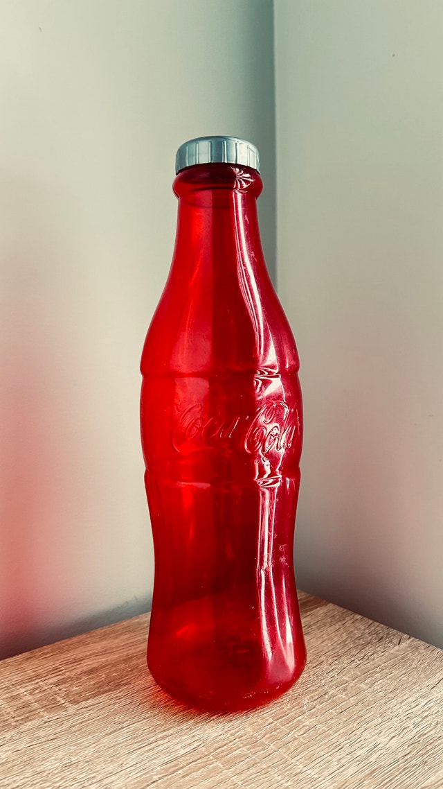 Coca-Cola Red Plastic Coin Bank Bottle – 11” Tall