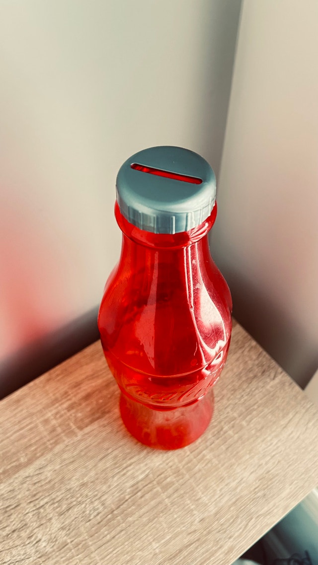 Coca-Cola Red Plastic Coin Bank Bottle – 11” Tall - photo 2