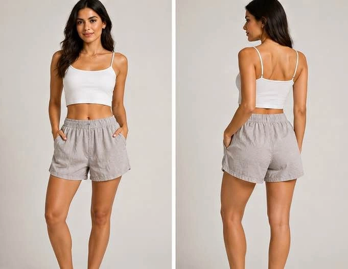 Light Grey Lounge Shorts – Soft & Comfy