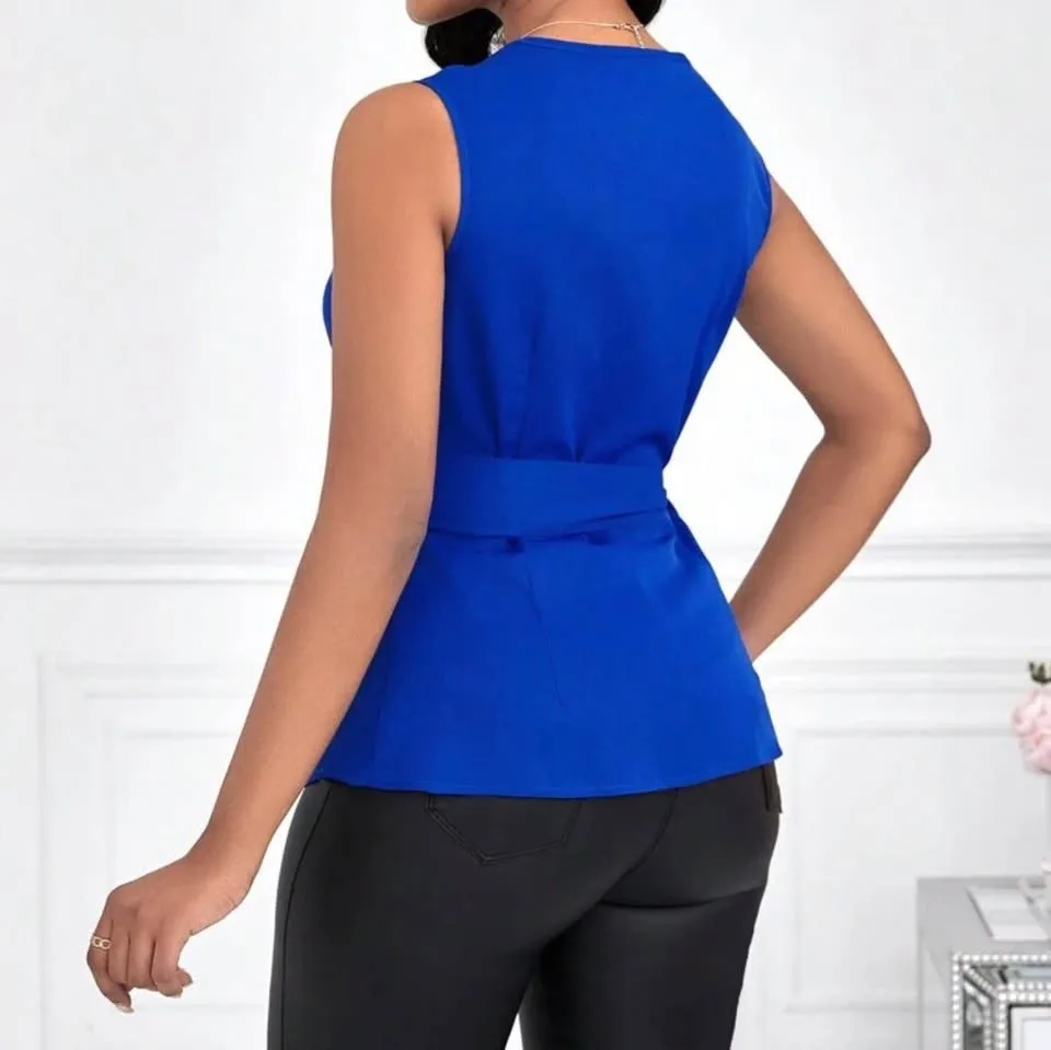 Blue wrap top - size S/M - photo 2