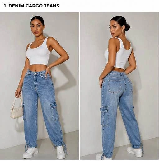 Denim Cargo Jeans – Size M