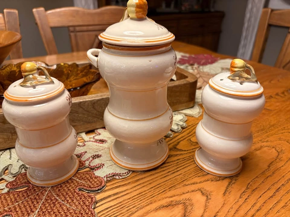 Vintage MCM Japanese Brown Onion Salt & Pepper / Coffee Set - photo 2