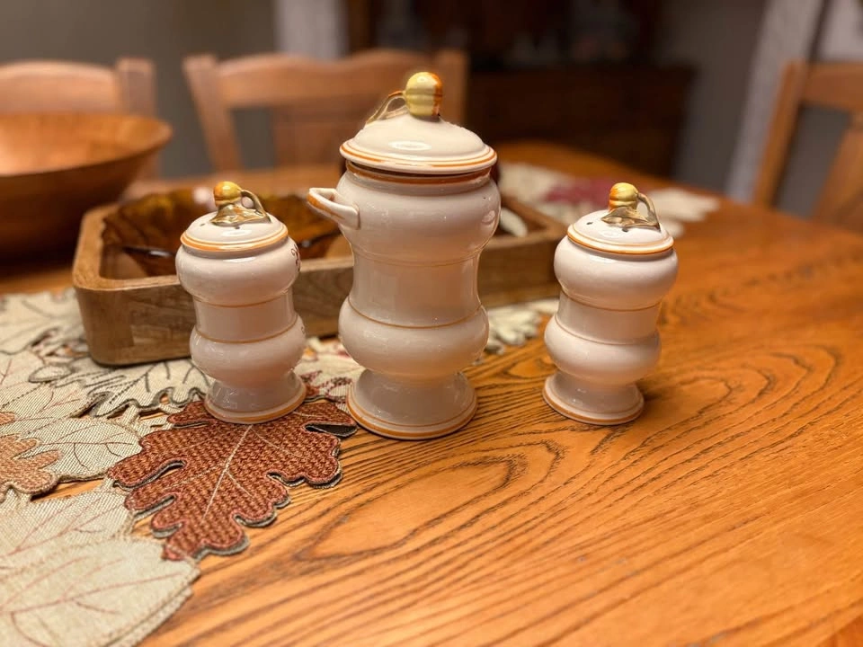 Vintage MCM Japanese Brown Onion Salt & Pepper / Coffee Set - photo 3