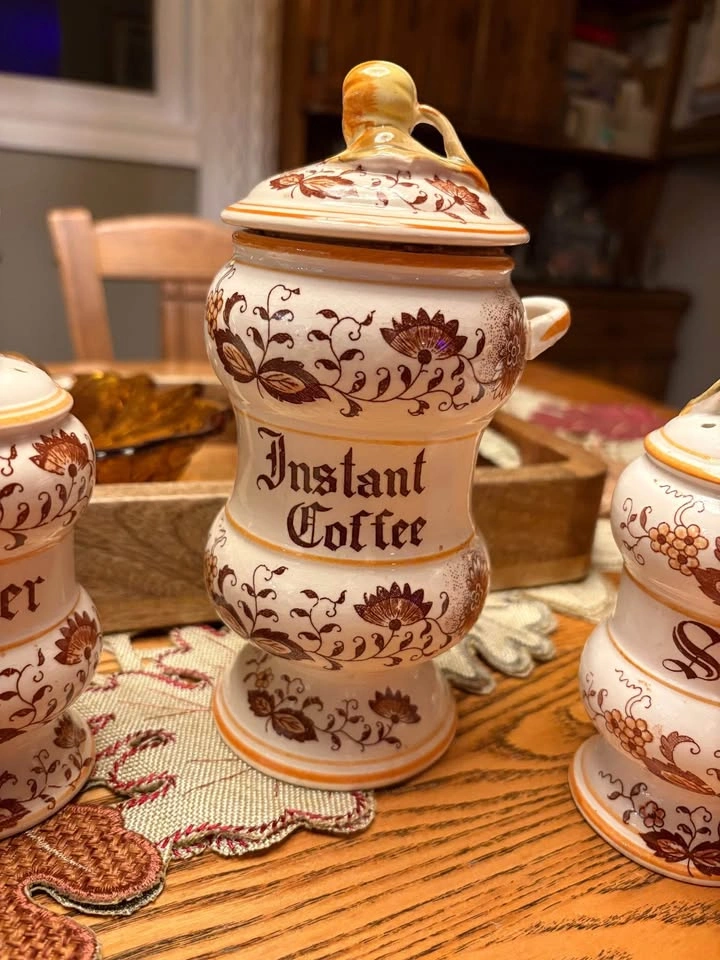 Vintage MCM Japanese Brown Onion Salt & Pepper / Coffee Set - photo 5