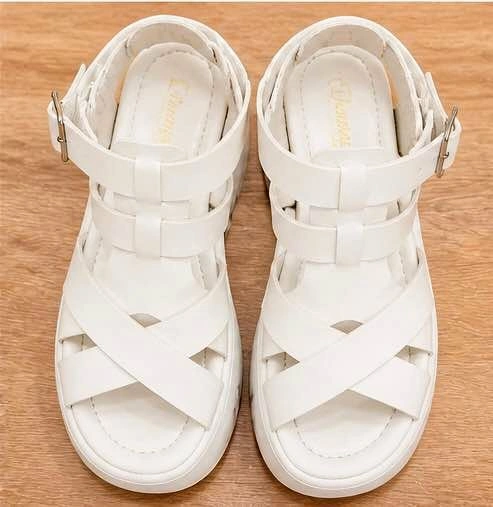 White Platform Sandals – Size 7.5/8