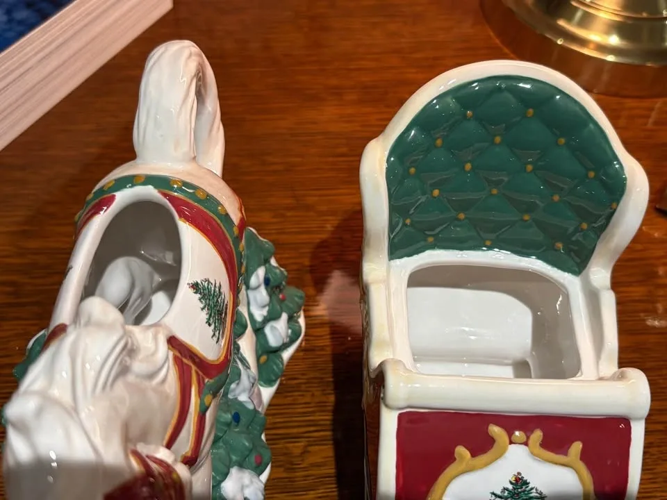 Spode Christmas Ceramic Cream & Sugar Horse Sleigh Set - photo 4