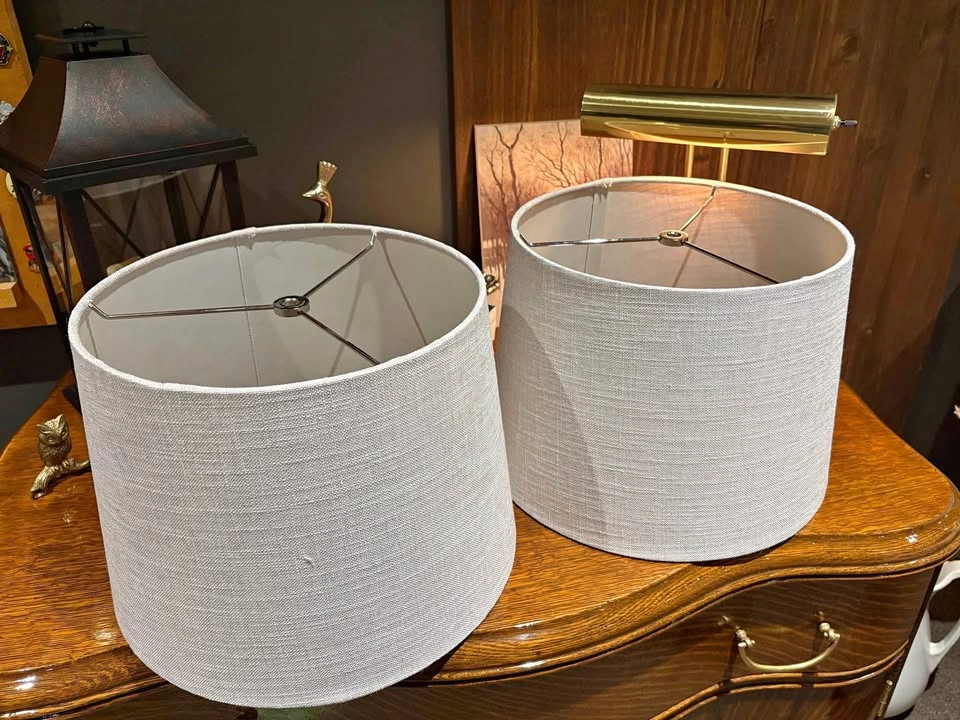 New light grey linen look lampshades