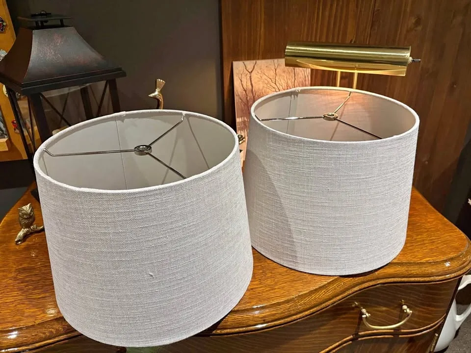 New light grey linen look lampshades