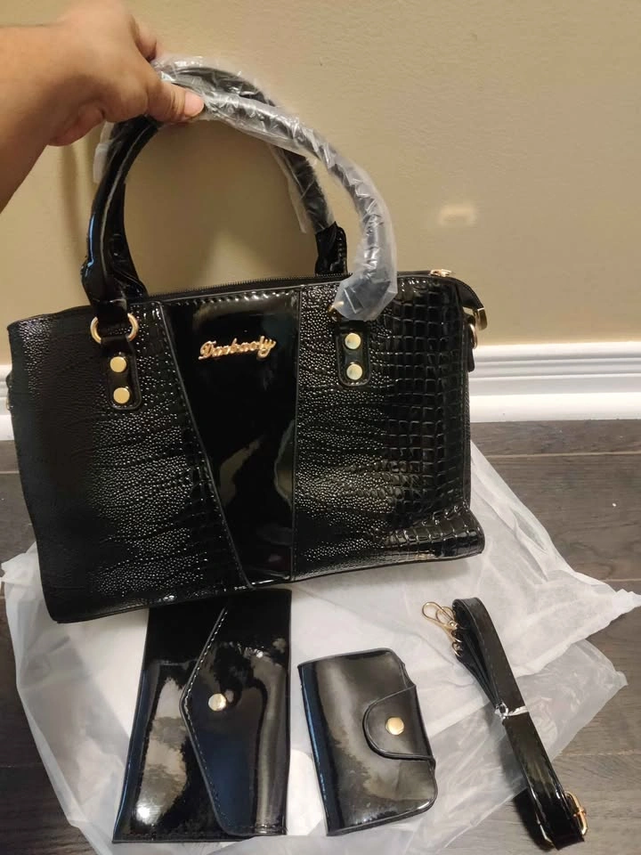Brand new 3pc black color hand bag set for women - photo 2