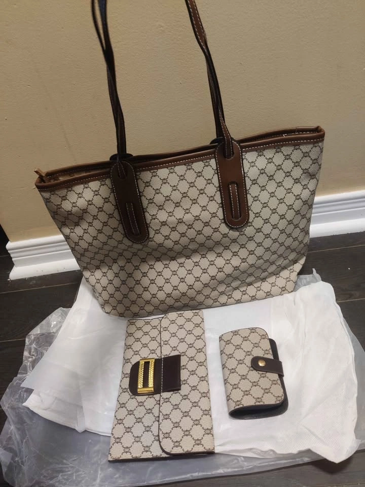 Brand new 3pc large capacity women Hand bag with wallet and card - photo 5