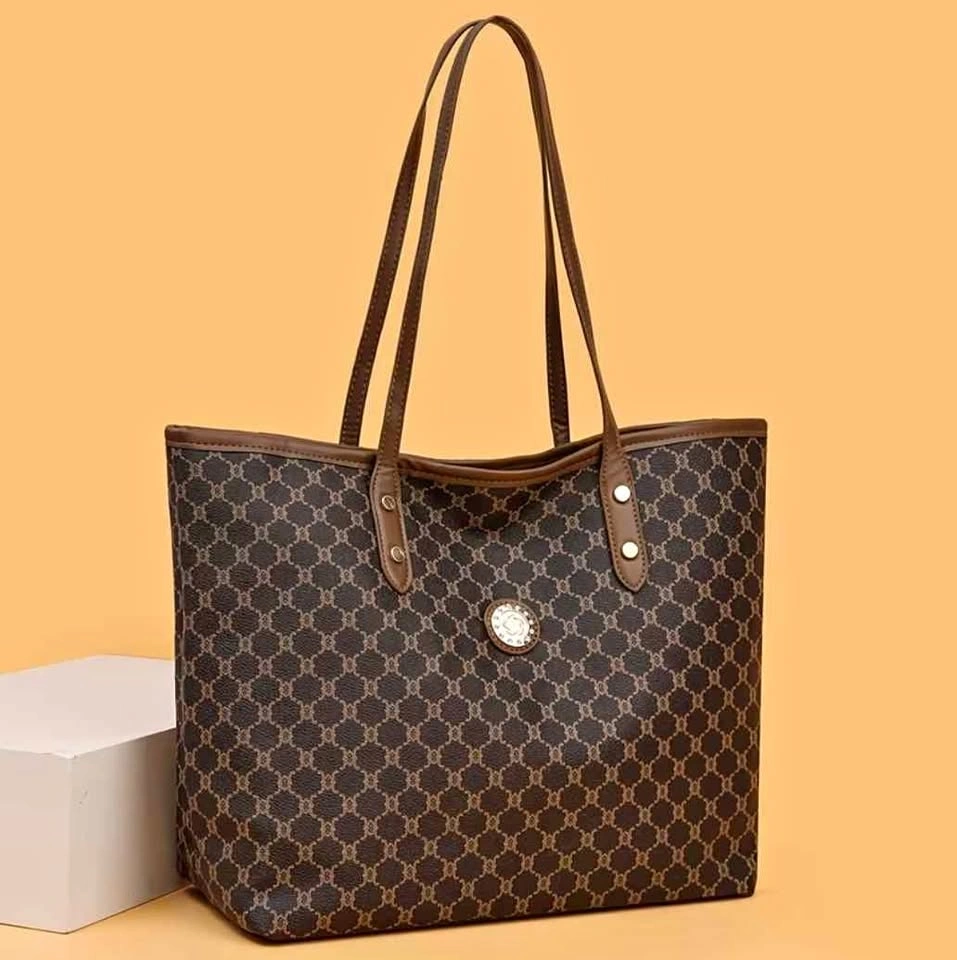 Brand new large capacity brown color hand bag for women (price i