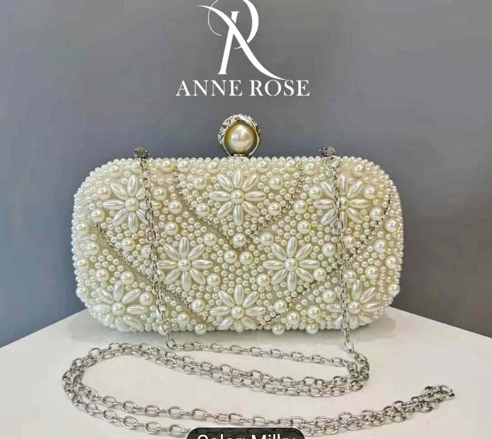 Brand new elegant pearl embellished women evening party bag