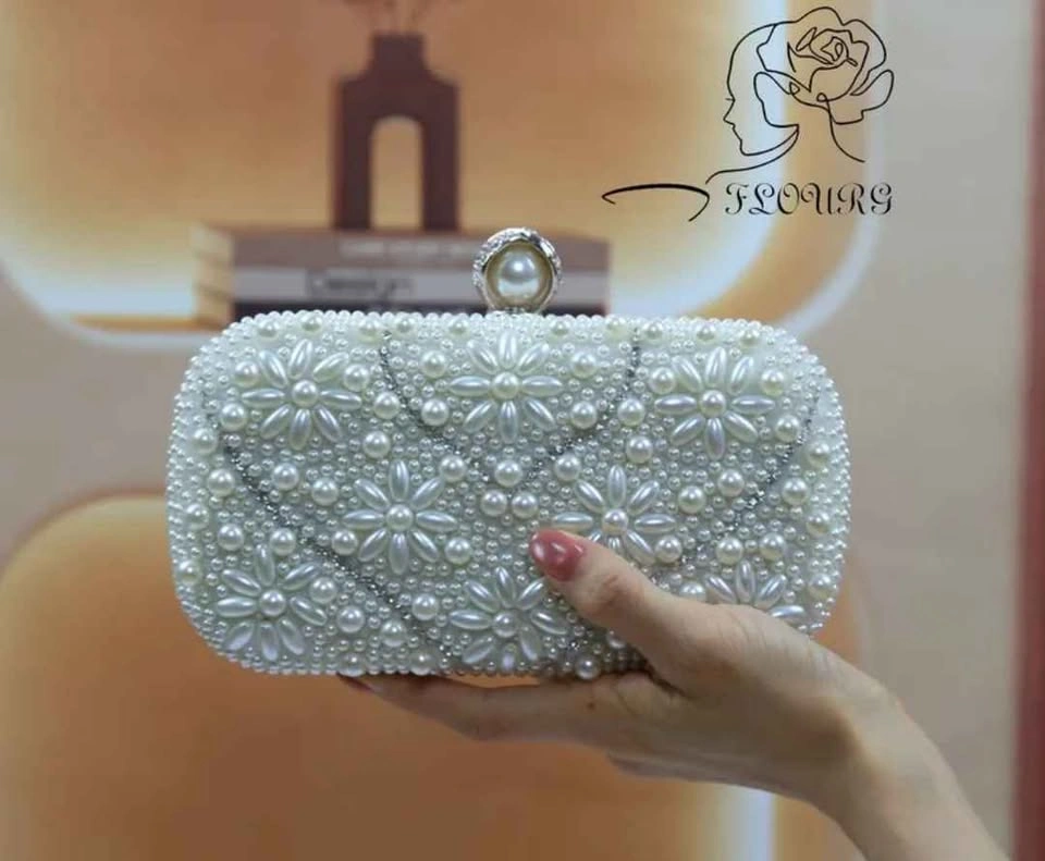 Brand new elegant pearl embellished women evening party bag - photo 2