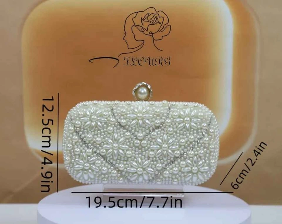 Brand new elegant pearl embellished women evening party bag - photo 3