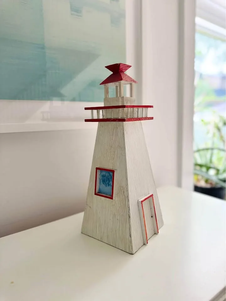 Nova Scotia Folk Art Lighthouse | Handcrafted Coastal Decor thumbnail