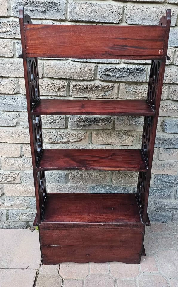 Vintage Wood Shelf Unit with Drawers - photo 3