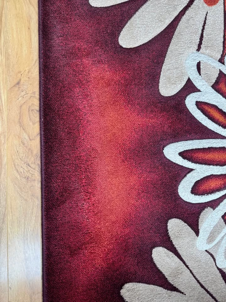Burgundy Floral Area Rug 63" x 91" - photo 4