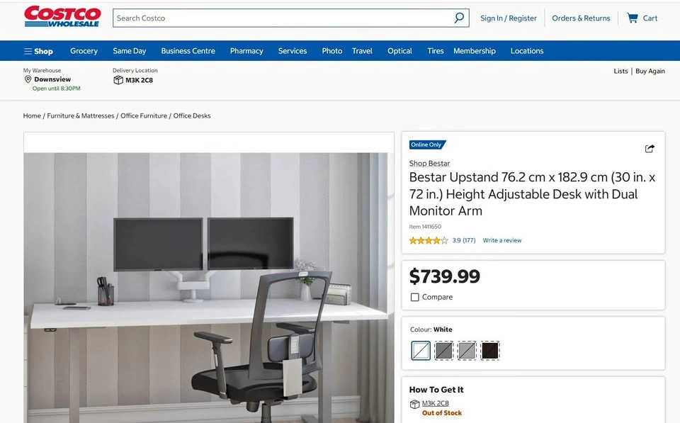 Brand New Electric Height-Adjustable Desk w/ Dual Monitor Arm