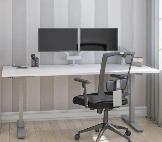 Brand New Electric Height-Adjustable Desk w/ Dual Monitor Arm - photo 2