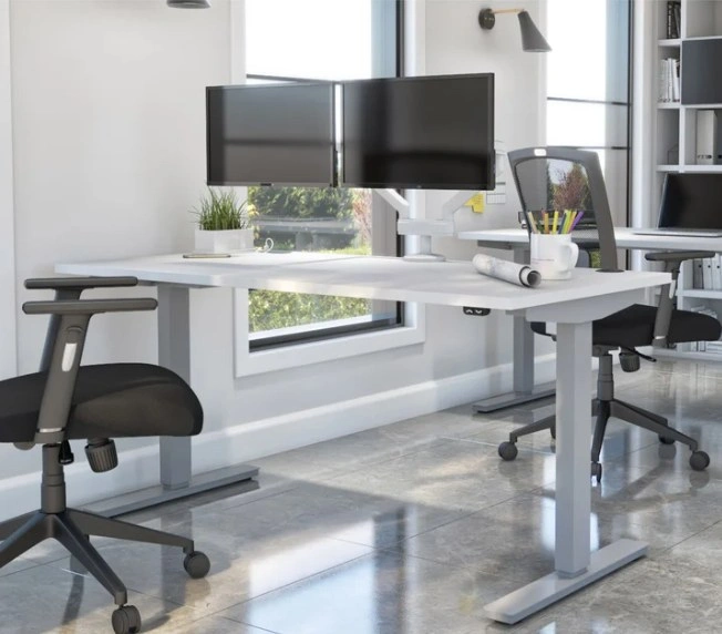 Brand New Electric Height-Adjustable Desk w/ Dual Monitor Arm - photo 5