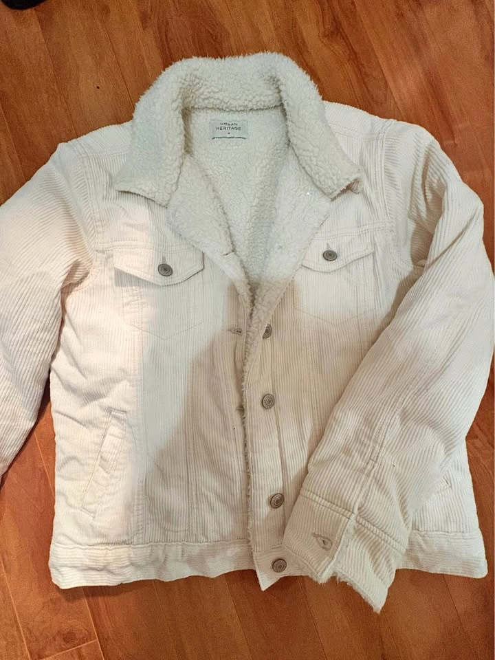 White corduroy jacket size M