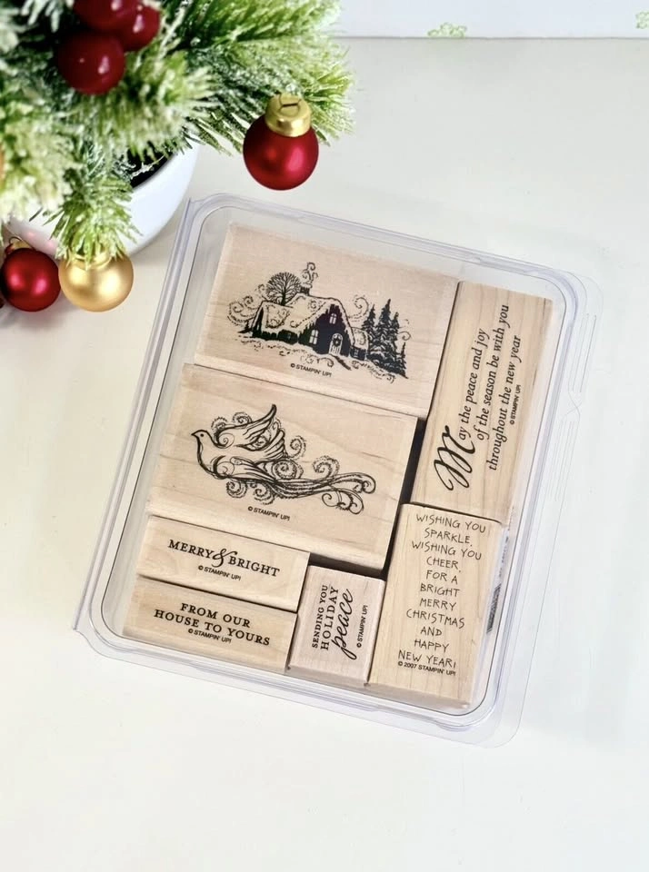 Stampin' Up! Christmas Rubber Stamp Set ~ 7 Stamps