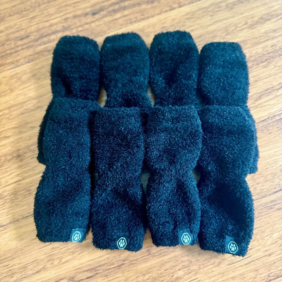 Spark Paws Black Chenille Dog Leg Warmers ~ 2 Pairs