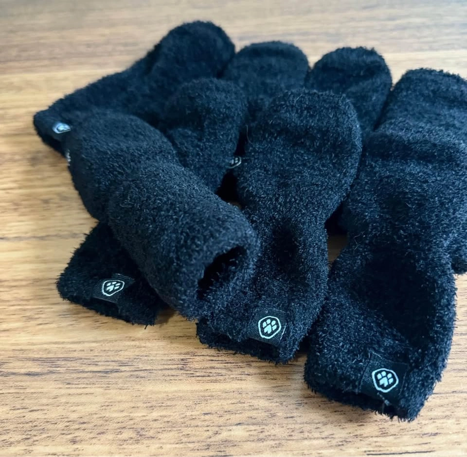 Spark Paws Black Chenille Dog Leg Warmers ~ 2 Pairs - photo 2