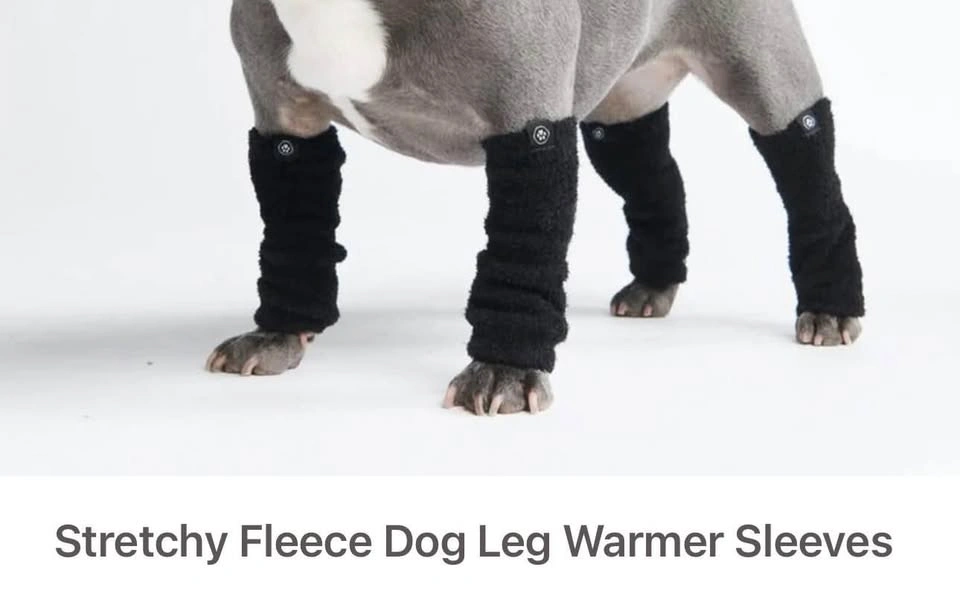 Spark Paws Black Chenille Dog Leg Warmers ~ 2 Pairs - photo 3